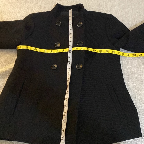 Ann Taylor Black Military Style Wool Peacoat Jacket Size XXS - Picture 9 of 9